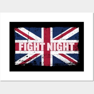 United Kingdom UK Flag Fight Night Fans Posters and Art